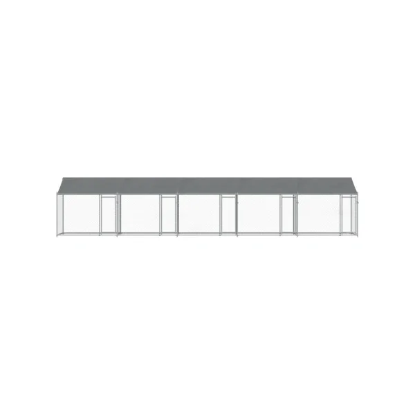Chenil 5 Box Grillagé 10x2x2m Enclos Extérieur Galvanisé pour Chien