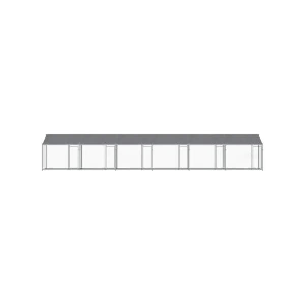 Chenil 6 Box Grillagé 12x2x2m Enclos Extérieur Galvanisé pour Chien