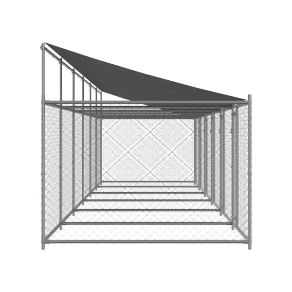 Chenil 6 Box Grillagé 12x2x2m Enclos Extérieur Galvanisé pour Chien