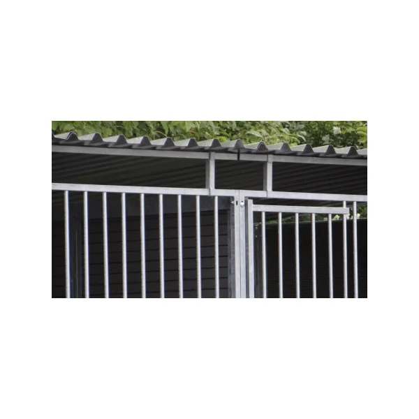 Chenil Double 4x2 m en Panneaux WPC + Toit Absorbant le Bruit
