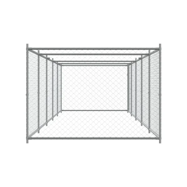 Chenil Grillagé 10x2x1,50m Enclos Extérieur Galvanisé pour Chien