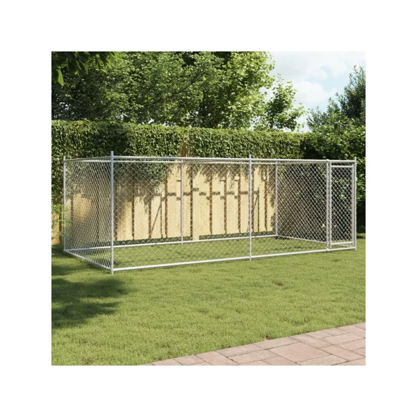 Chenil Grillagé 4x2x1,50m Enclos Extérieur Galvanisé pour Chien