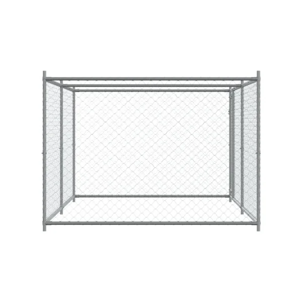 Chenil Grillagé 4x2x1,50m Enclos Extérieur Galvanisé pour Chien