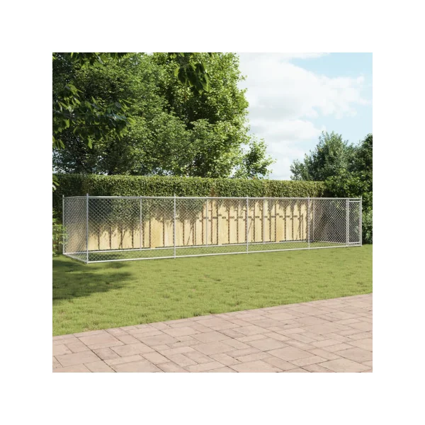 Chenil Grillagé 8x2x1,50m Enclos Extérieur Galvanisé pour Chien