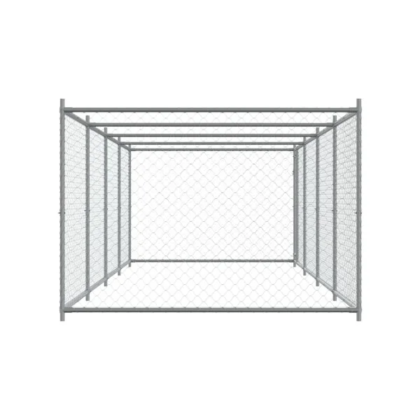 Chenil Grillagé 8x2x1,50m Enclos Extérieur Galvanisé pour Chien