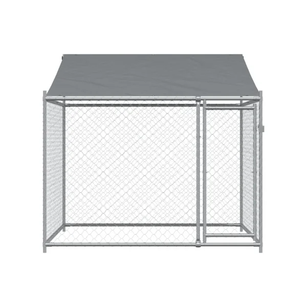 Chenil Grillagé avec Toit 2x2x2m 4m² Enclos Extérieur Galvanisé pour Chien