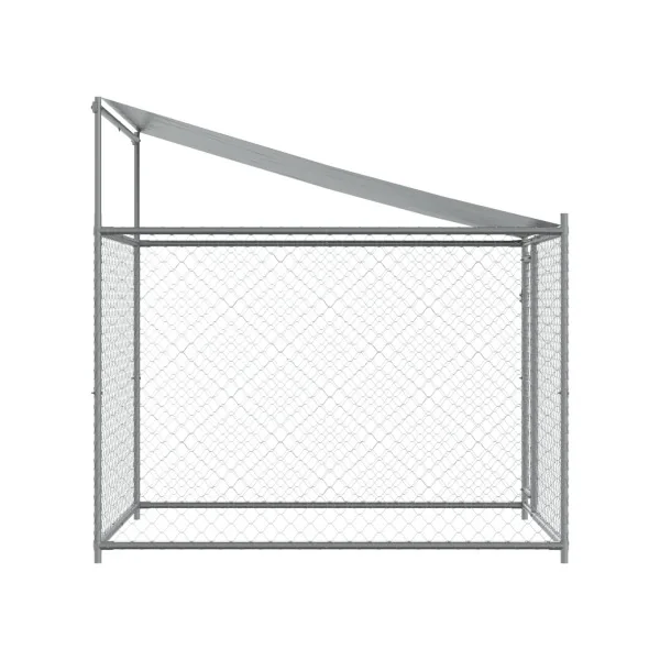 Chenil Grillagé avec Toit 2x2x2m 4m² Enclos Extérieur Galvanisé pour Chien