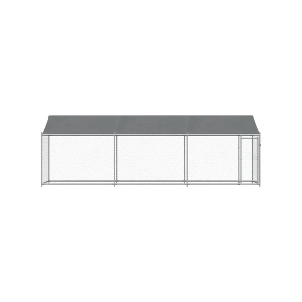 Chenil Grillagé avec Toit 6X2x2m 12m² Enclos Extérieur Galvanisé pour Chien
