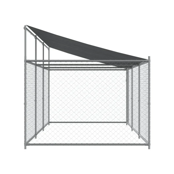 Chenil Grillagé avec Toit 6X2x2m 12m² Enclos Extérieur Galvanisé pour Chien