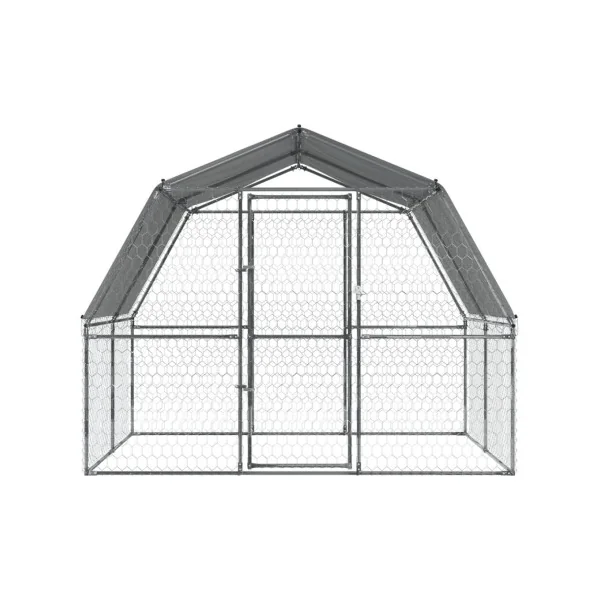 Chenil Grillagé + Toit 3,75x2,85x2,30m Enclos Extérieur 10,68m² Galvanisé pour Chien