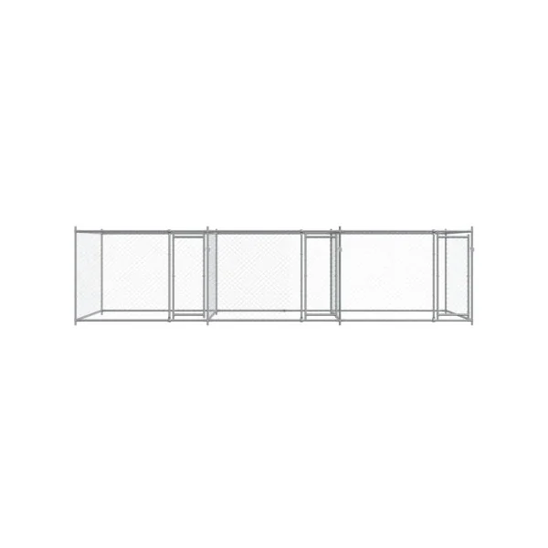 Chenil Triple Grillagé 6x2x1,50m Enclos Extérieur Galvanisé pour Chien