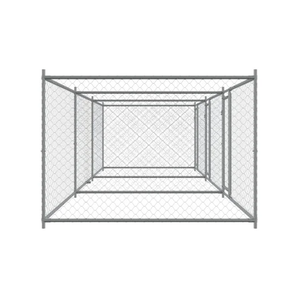 Chenil Triple Grillagé 6x2x1,50m Enclos Extérieur Galvanisé pour Chien