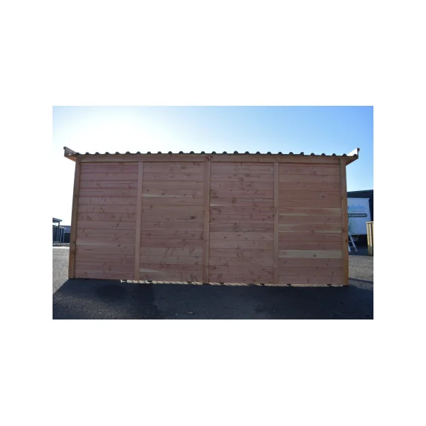 Chenil à Barreaux 6m² Fermé sur 2 côtés Bois douglas Chenil avec Toiture Tôle Absorbant le Bruit