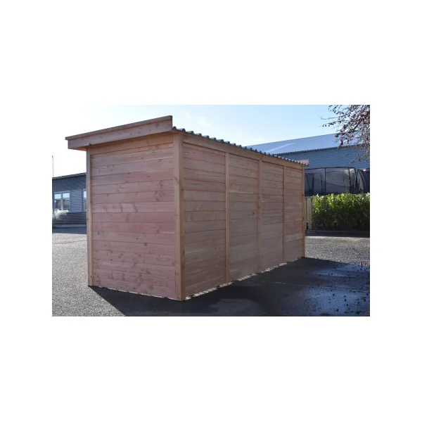 Chenil à Barreaux 6m² Fermé sur 2 côtés Bois douglas Chenil avec Toiture Tôle Absorbant le Bruit