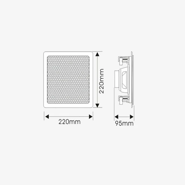 CHP630SQ Plafonnier 2 voies 30-15 Watts 100 V