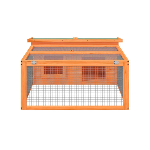 Clapier avec Enclos Extérieur en bois Massif de Pin Cage Lapin avec Parc