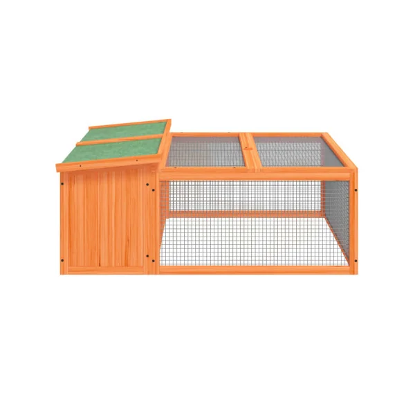 Clapier avec Enclos Extérieur en bois Massif de Pin Cage Lapin avec Parc