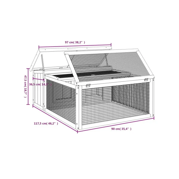 Clapier avec Enclos Extérieur en bois Massif de Pin Cage Lapin avec Parc
