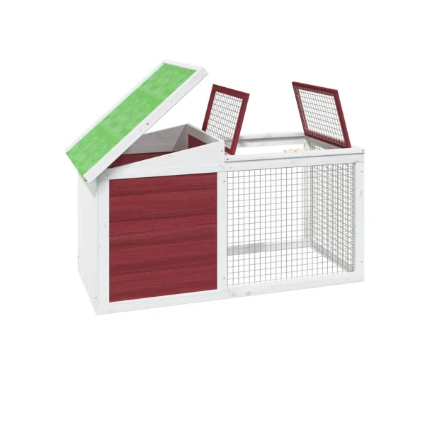 Clapier Extérieur Moka en bois Massif de Pin Cage Lapin avec Enclos
