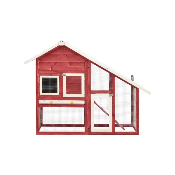 Clapier Lapin 140 cm Bois Massif Pin Rouge Enclos Rongeur Parc Rongeur Cage Lapin Extérieure