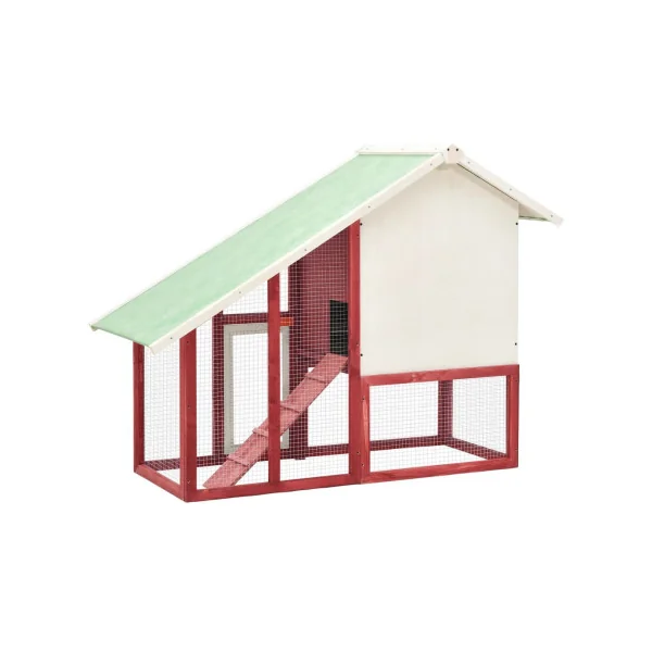 Clapier Lapin 140 cm Bois Massif Pin Rouge Enclos Rongeur Parc Rongeur Cage Lapin Extérieure