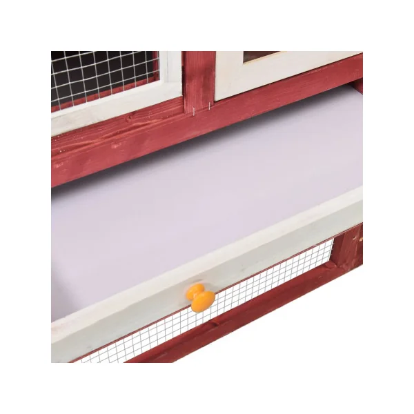 Clapier Lapin 140 cm Bois Massif Pin Rouge Enclos Rongeur Parc Rongeur Cage Lapin Extérieure