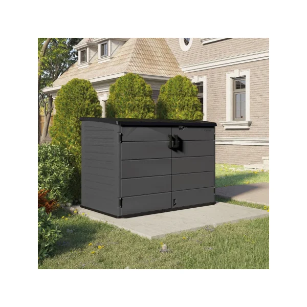 Coffre de Jardin Polyéthylène 35 mm Gris Foncé Coffre de Stockage Résine en Résine