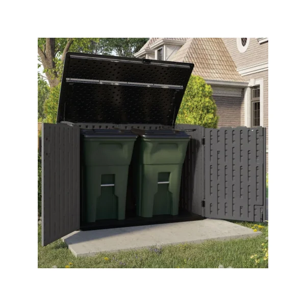 Coffre de Jardin Polyéthylène 35 mm Gris Foncé Coffre de Stockage Résine en Résine