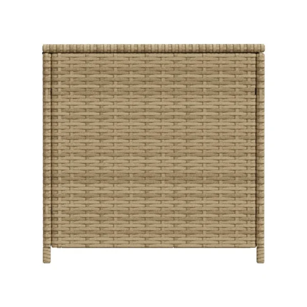 Coffre de Jardin Résine Tressée Beige 200 cm Coffre de Rangement Stockage Coffre extérieur
