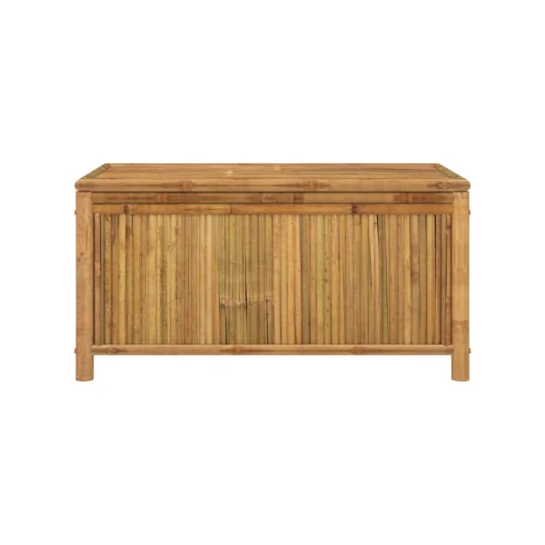 Coffre de Rangement 110 cm en Bambou Coffre Bambou de Stockage Coffre Extérieur Naturel