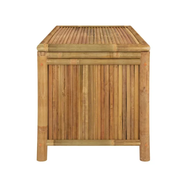 Coffre de Rangement 110 cm en Bambou Coffre Bambou de Stockage Coffre Extérieur Naturel