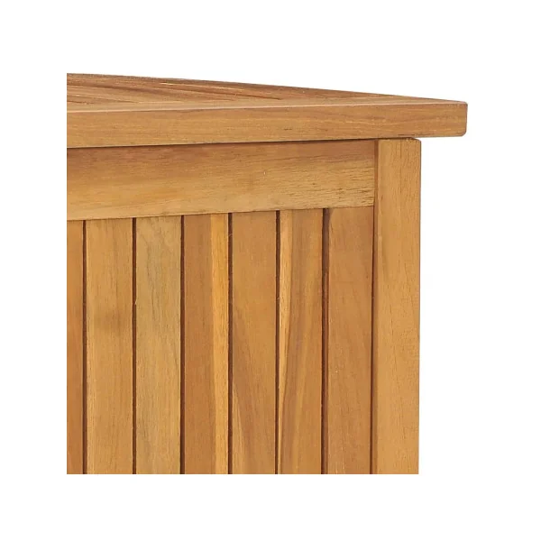 Coffre de Rangement 114 cm en Teck Massif Coffre en Bois de Stockage Coffre Extérieur en Bois
