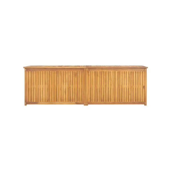 Coffre de Rangement 175 cm en Teck Massif Coffre en Bois de Stockage Coffre Extérieur en Bois
