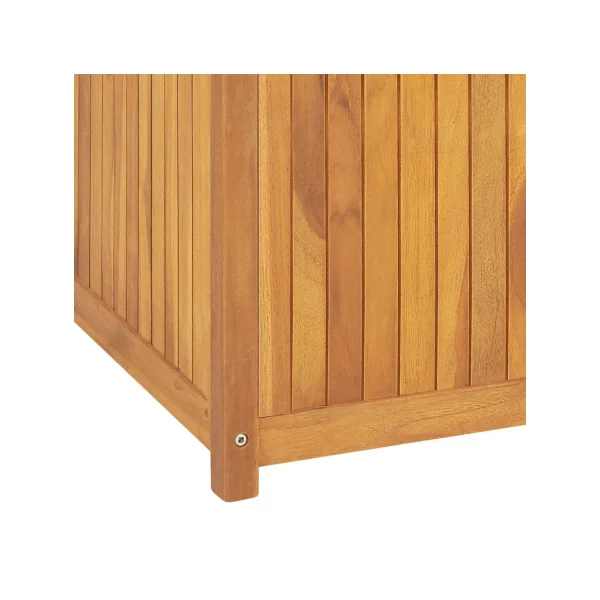 Coffre de Rangement 200 cm en Teck Massif Coffre en Bois de Stockage Coffre Extérieur en Bois