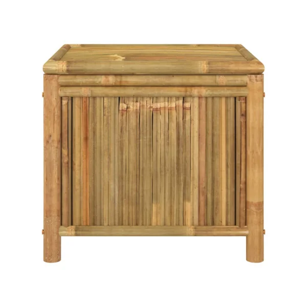 Coffre de Rangement 60 cm en Bambou Coffre Bambou de Stockage Coffre Extérieur Naturel