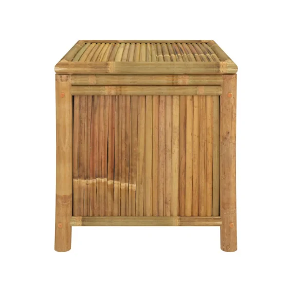 Coffre de Rangement 60 cm en Bambou Coffre Bambou de Stockage Coffre Extérieur Naturel