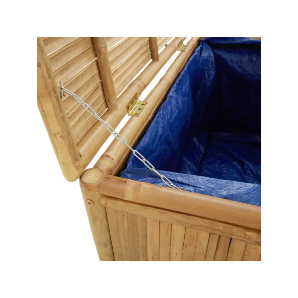 Coffre de Rangement 60 cm en Bambou Coffre Bambou de Stockage Coffre Extérieur Naturel