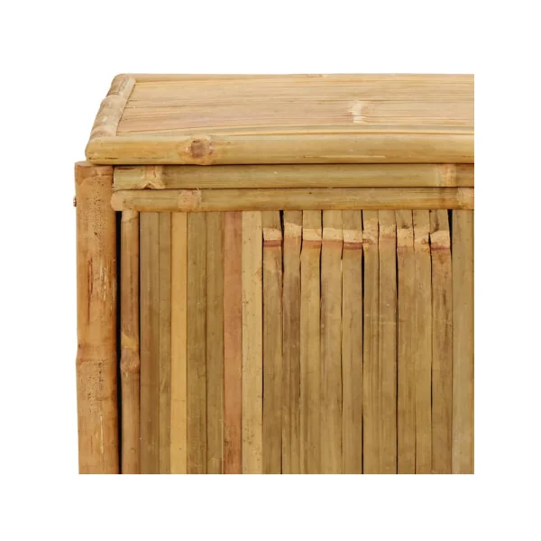Coffre de Rangement 60 cm en Bambou Coffre Bambou de Stockage Coffre Extérieur Naturel
