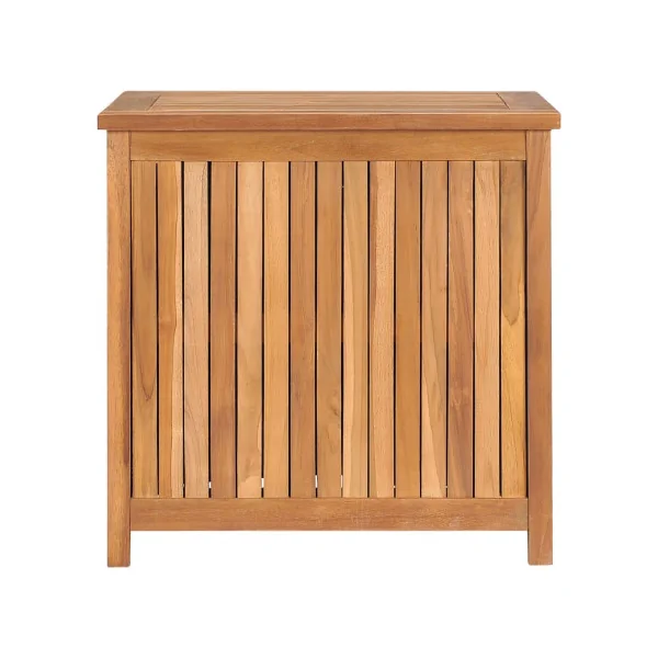 Coffre de Rangement 60 cm en Teck Massif Coffre en Bois de Stockage Coffre Extérieur en Bois