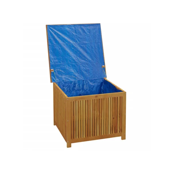 Coffre de Rangement 75x75cm en Acacia Massif Coffre de Stockage Extérieur