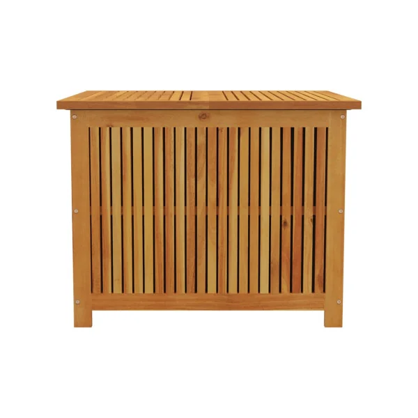 Coffre de Rangement 75x75cm en Acacia Massif Coffre de Stockage Extérieur