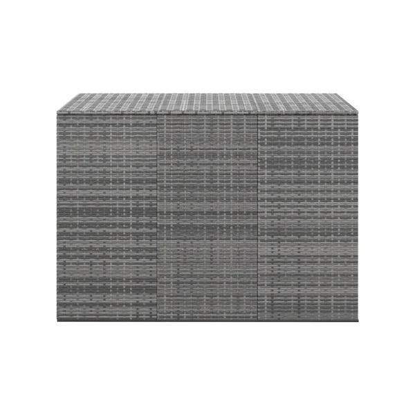 Coffre Rangement 145x100x103 cm Résine Tressée Gris Coffre de Stockage Coffre Extérieur Coffre Jardin