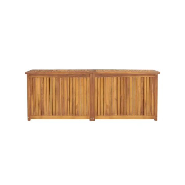 Coffre Rangement 150 cm en Teck Massif Coffre de Rangement en Bois Coffre de Stockage Bois Coffre Extérieur en bois