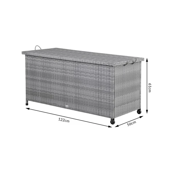 Coffre rangement polyrotin gris mobile Coffre de rangement coffre de stockage coffre extérieur coffre jardin