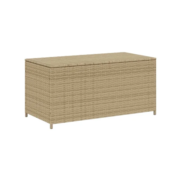 Coffre Rangement Résine Tressée Beige Coffre de Stockage Extérieur Coffre Jardin
