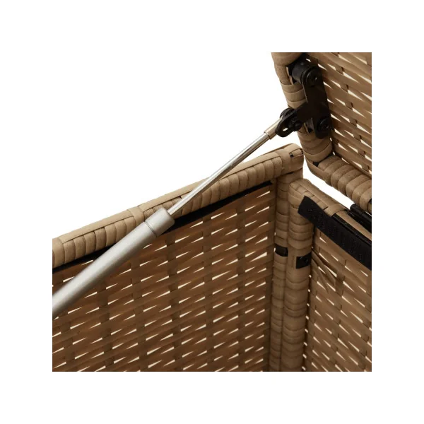 Coffre Rangement Résine Tressée Beige Coffre de Stockage Extérieur Coffre Jardin
