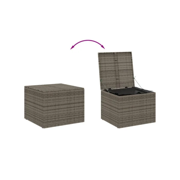 Coffre Rangement Résine Tressée Gris 290L Coffre de Stockage Coffre Extérieur Coffre Jardin