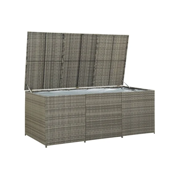 Coffre Rangement Résine Tressée Gris 980L Coffre de Stockage Extérieur Coffre Jardin