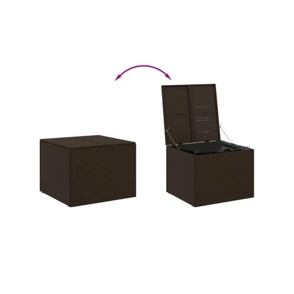 Coffre Rangement Résine Tressée Marron 290L Coffre de Stockage Coffre Extérieur Coffre Jardin