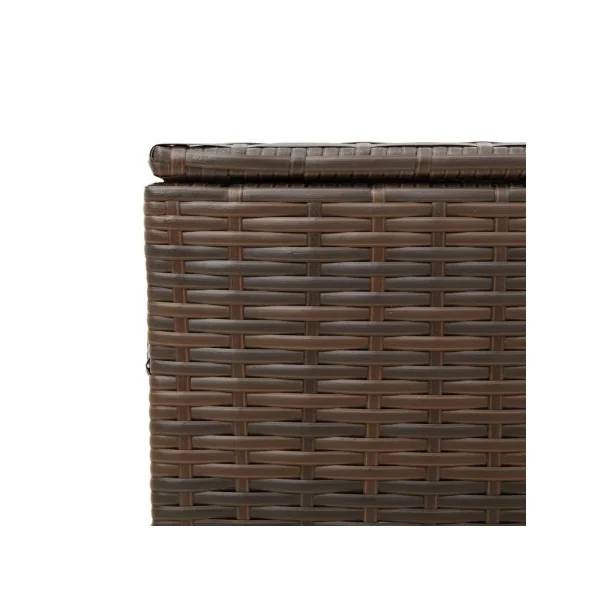 Coffre Rangement Résine Tressée Marron 290L Coffre de Stockage Coffre Extérieur Coffre Jardin
